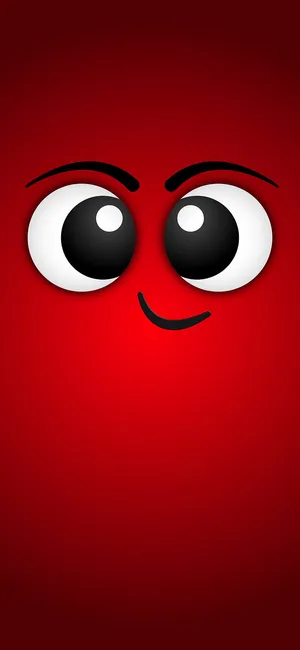 A Red Face With Black Eyes Wallpaper