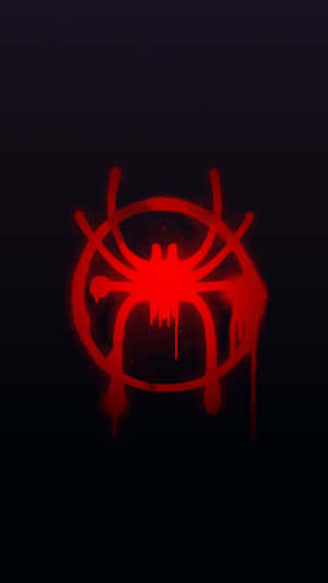 A Red Spider Logo On A Black Background Wallpaper