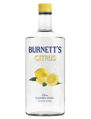 A Refreshing Bottle Of Burnett's Citrus Vodka On Display Wallpaper