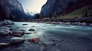 A River With Rocks Wallpaper
