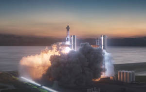 A Rocket Is Taking Off From A Launch Pad Wallpaper