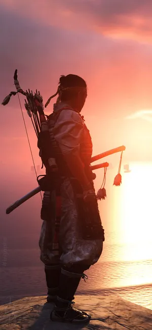 A Samurai Riding Into Battle In Ghost Of Tsushima For Iphone Wallpaper