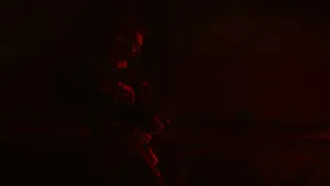 A Samurai Walks With Determination In The Dark. Wallpaper