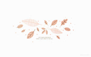 A Scene Of Minimalistic Beauty - An Autumn Pastel Sky Outlining The Silhouette Of Fall Leaves Wallpaper