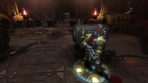 A Screenshot Of A Game With A Character In A Dark Room Wallpaper