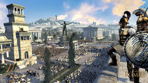 A Screenshot Of A Game With A Large Crowd Of People Wallpaper