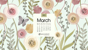 A Serene Setting Showcasing The Vibrant Beauty Of March. Wallpaper