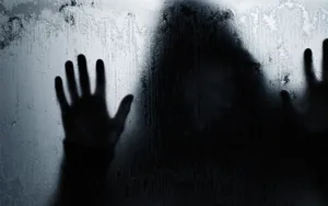 A Silhouette Of A Person With Hands Out Of The Window Wallpaper