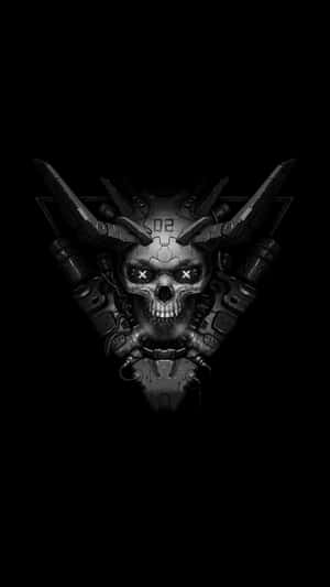 A Skull And Two Crossed Bones Against A Black Background Wallpaper