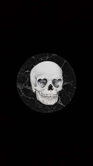 A Skull Is Shown On A Black Background Wallpaper