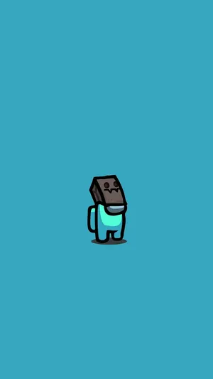 A Small Blue Square With A Small Black Square On It Wallpaper