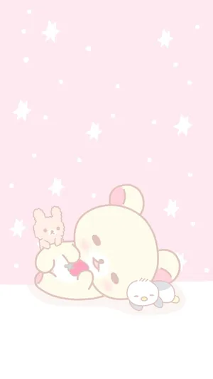 A Smiley Rilakkuma Enjoying Some Summer Fun. Wallpaper