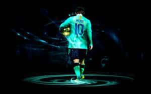 A Soccer Player Is Holding A Ball In His Hands Wallpaper