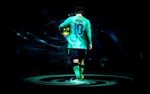 A Soccer Player Is Holding A Ball In His Hands Wallpaper