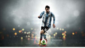 A Soccer Player Is Kicking A Ball In The Rain Wallpaper