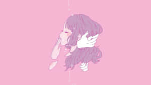A Soft Aesthetic Laptop Displaying Computer Code Wallpaper