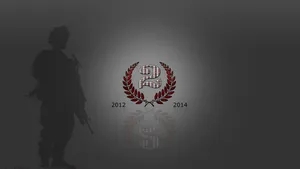 A Soldier Is Standing In Front Of A Dark Background Wallpaper