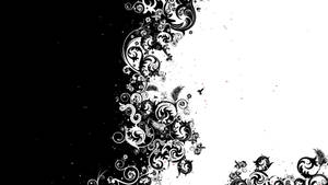 A Split Of Black And White Shapes Wallpaper