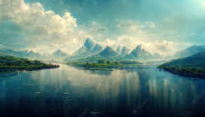 A Stunning Look Of Majestic Mountain Scenery Wallpaper