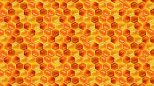 A Stunning, Super-high Resolution Picture Of A Vibrant Blue Hexagon Surrounded By Pink, Orange And Yellow Rings. Wallpaper