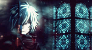 A Stylized Black Anime Boy Wallpaper