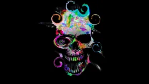 'a Stylized Sugar Skull Adorns This Wacky Yet Stylish Phone Case!' Wallpaper