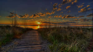 A Summer Sunset Marks The End Of The Season Wallpaper