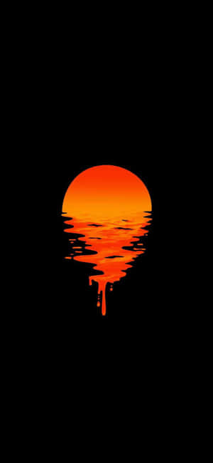 A Sunset With A Black Background Wallpaper