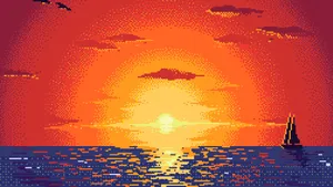 A Sunset With A Sailboat Wallpaper