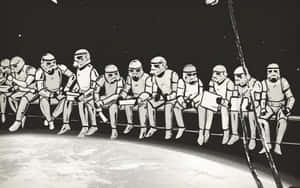 A Swarm Of Clone Troopers Ready For Battle. Wallpaper