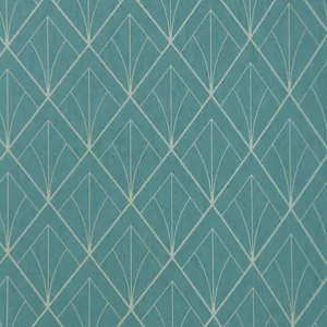 A Teal And White Wallpaper With Geometric Designs Wallpaper
