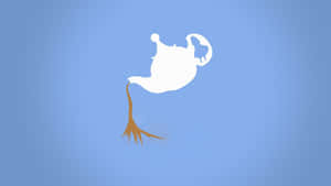 A Teapot With A Root Sticking Out Of It Wallpaper