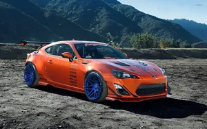 A Toyota 86 Parked On A Dirt Road Wallpaper