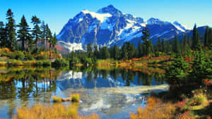 A Tranquil View Of Peaks And Valleys. Wallpaper