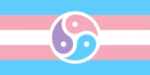 A Transgender Flag With A Yin Symbol Wallpaper