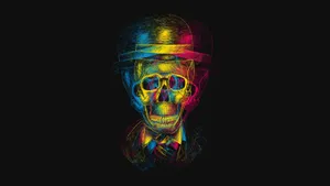 A Trippy Distorted Face Created From Colorful Abstract Shapes Wallpaper