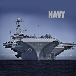 A U S Navy Aircraft Carrier Sailing Forward Wallpaper