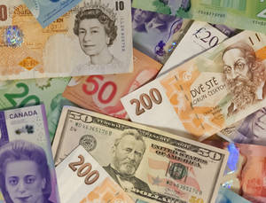A Variety Of Currencies Around The World Represent The Growing Global Economy Wallpaper