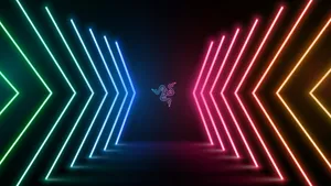 A Vibrant Abstract Composition Of Neon Colors Wallpaper