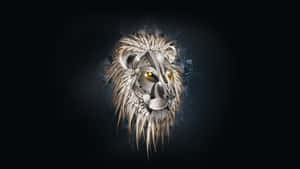 A Vibrant Abstract Lion Illustration Wallpaper