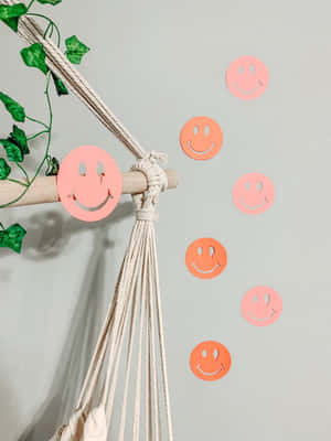 A Vibrant Aesthetic Smiley Face Artwork Wallpaper