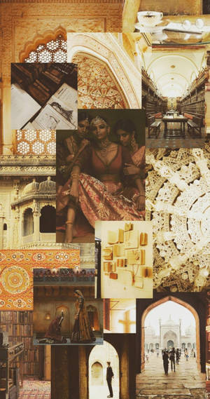 A Vibrant Indian Aesthetic Collage In Yellow Wallpaper