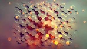 A Vibrant Purple And Pink Abstract Pattern Of Connected Hexagons Wallpaper
