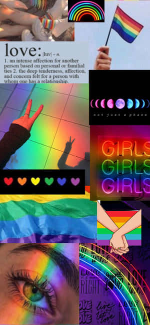 A Vibrant Rainbow Pattern Adds A Cheerful Twist To Your Iphone. Wallpaper