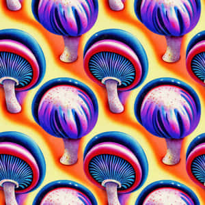 A Vibrantly-colored Mushroom With Psychedelic Hues Wallpaper