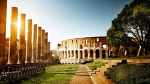 A View Of The Colossion In Rome Wallpaper