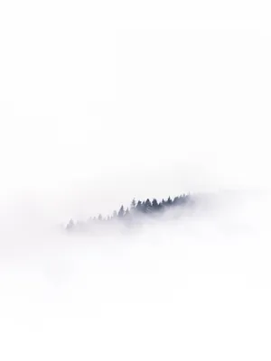 A White Background With A Fog Covering A Hill Wallpaper