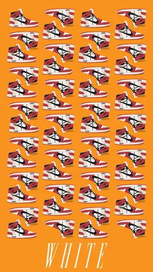 A White Background With A Row Of Shoes On It Wallpaper
