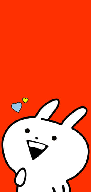 A White Bunny With A Heart On His Face Wallpaper
