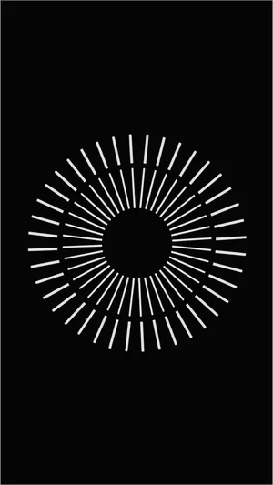 A White Circle With Lines On A Black Background Wallpaper
